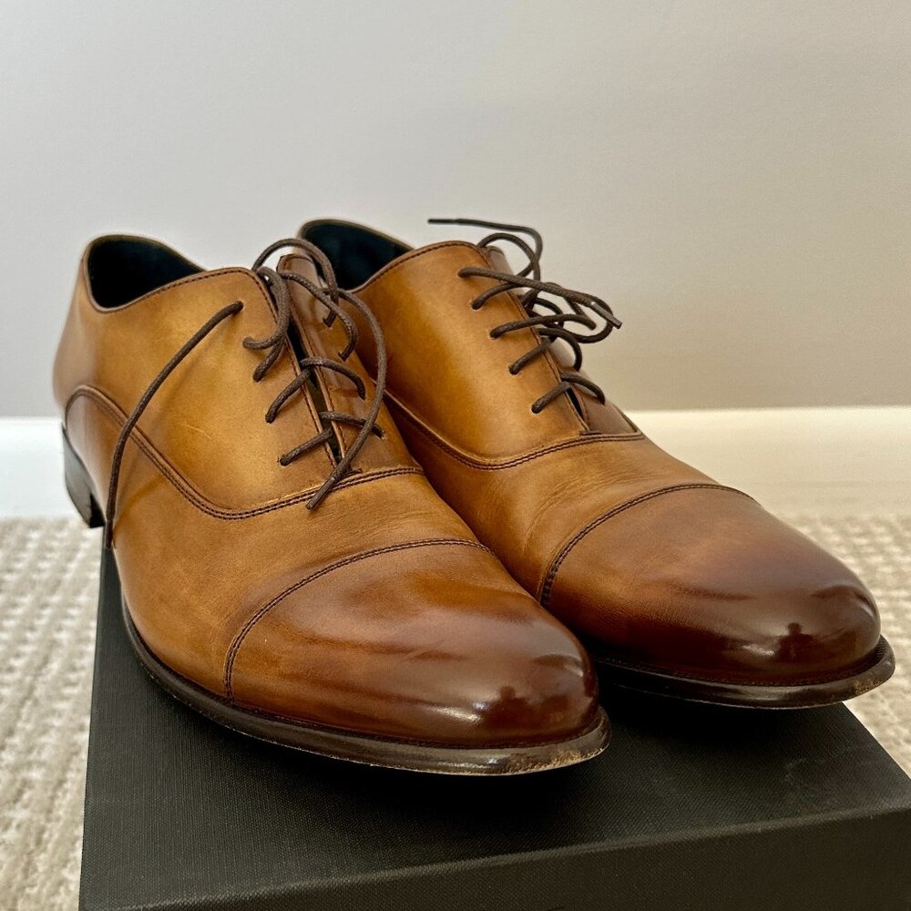 Paul Evans Cagney II Stitched Cap-Toe Oxford Tobacco Size 9.5